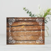 Rustic Barn Wood Scroll Lijst Wedding Invitting Kaart (Staand voorkant)