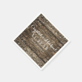 Rustic Barn Wood Snowflakes Winter Weddenschap Servetten (Hoek)