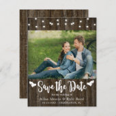 Rustic Barn Wood String Lights-fotokaart (Voorkant / Achterkant)