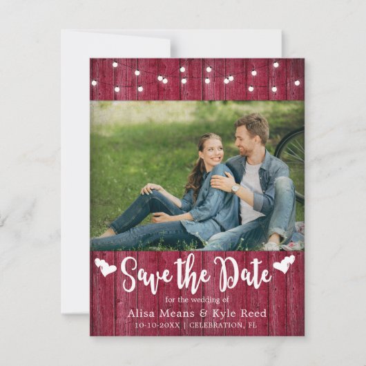 Rustic Barn Wood String Lights-fotokaart (Voorkant)