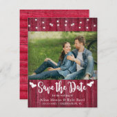 Rustic Barn Wood String Lights-fotokaart (Voorkant / Achterkant)