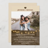 Rustic Barn Wood String Lights Kaart (Voorkant / Achterkant)