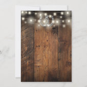 Rustic Barn Wood String Lights Western Wedding  Save The Date (Achterkant)