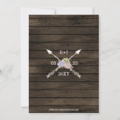 Rustic Barn Wood Succulent Antlers sparen de Datum Aankondiging (Achterkant)