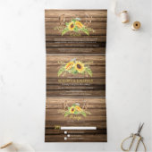 Rustic Barn Wood Sunflower Antlers Weddenschap Drieluik Uitnodiging (Binnen)