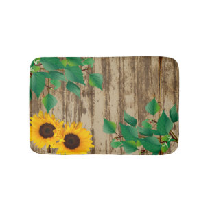 Rustic Barn Wood Sunflower Badmat