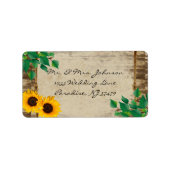 Rustic Barn Wood Sunflower Etiket (Voorkant)