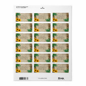 Rustic Barn Wood Sunflower Etiket (Full Sheet)