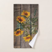 Rustic Barn Wood Sunflower Handdoek (Handdoek)
