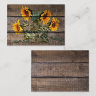 Rustic Barn Wood Sunflower Informatiekaartje