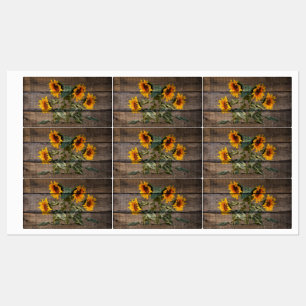 Rustic Barn Wood Sunflower Labels