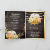 Rustic Barn Wood Sunflower Pumpkin QR Code Wedding (Binnen)