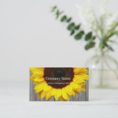 Rustic Barn Wood Sunflower Visitekaartje (Staand voorkant)