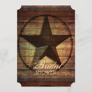 Rustic Barn Wood Texas Star western vrijgezellenfe Kaart