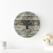 Rustic Barn Wood  Tree Familie Grote Klok (Huis)