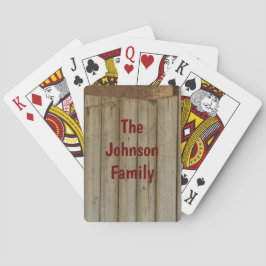 Rustic Barn Wood, uw familienaam op spelauto Pokerkaarten