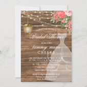 Rustic Barn Wood Vrijgezellenfeest - Koraal Kaart (Voorkant)