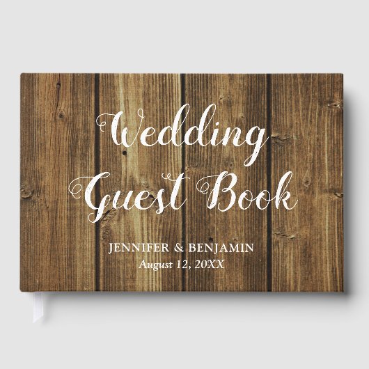 Rustic Barn Wood Wedding Guest Book Gastenboek (Voorkant)