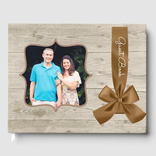 Rustic Barn Wood Wedding Guest Book Gastenboek (Voorkant)