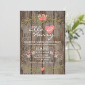 Rustic Barn Wood Wedding Invitation (Debout devant)