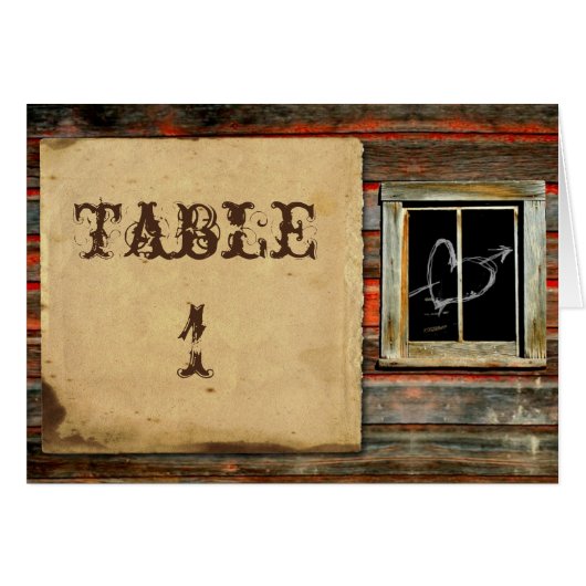 Rustic Barn Wood Wedding Table Number (Voorkant Horizontaal)