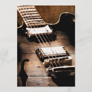 Rustic Barn Wood Western Country Music Guitar Kaart