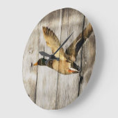 Rustic Barn wood Western Land dat Wilde Duck vlieg Grote Klok (Hoek)