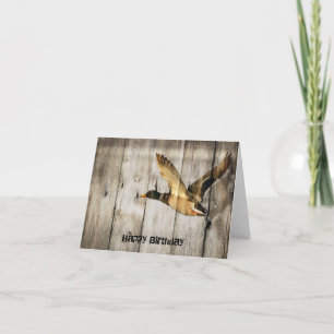 Rustic Barn wood Western Land dat Wilde Duck vlieg Kaart