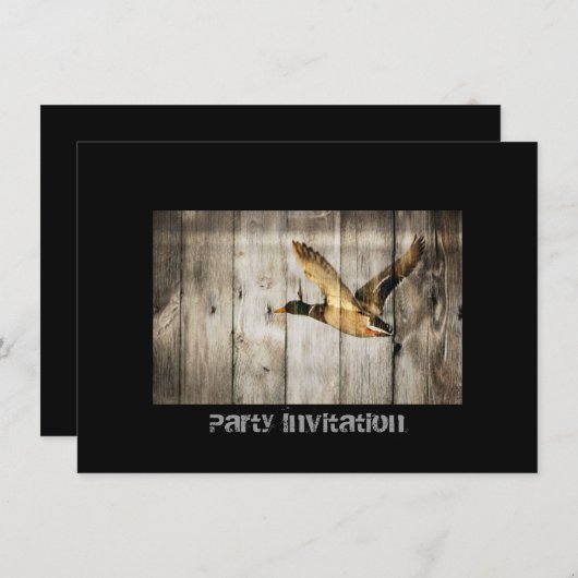 Rustic Barn wood Western Land dat Wilde Duck vlieg Kaart (Voorkant / Achterkant)