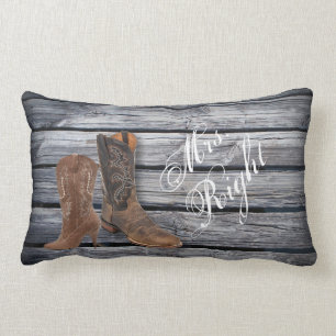 Rustic Barn Wood Westerne Cowboy bruiloft Kussen