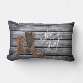 Rustic Barn Wood Westerne Cowboy bruiloft Kussen