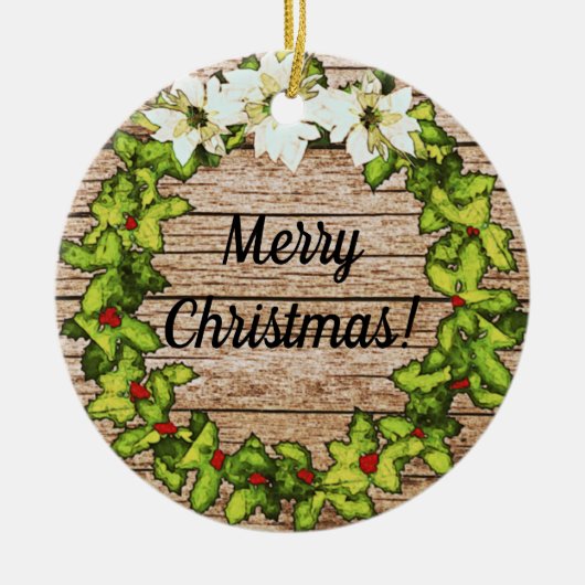 Rustic Barn Wreath Holiday Ornament (Voorkant)