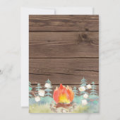 Rustic Barnwood Camping Invitation d'anniversaire (Dos)