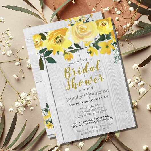 Rustic Barnwood Geel Vrijgezellenfeest Kaart
