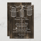 Rustic Barnwood, invitation à un mariage dans un b (Devant / Derrière)