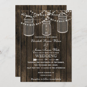 Rustic Barnwood, invitation à un mariage dans un b