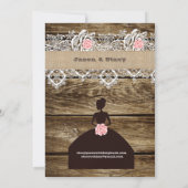 Rustic Barnwood & Lace Bewaar de datum Kaart (Achterkant)