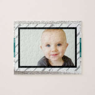 Rustic Barnwood Pattern Baby Foto Legpuzzel