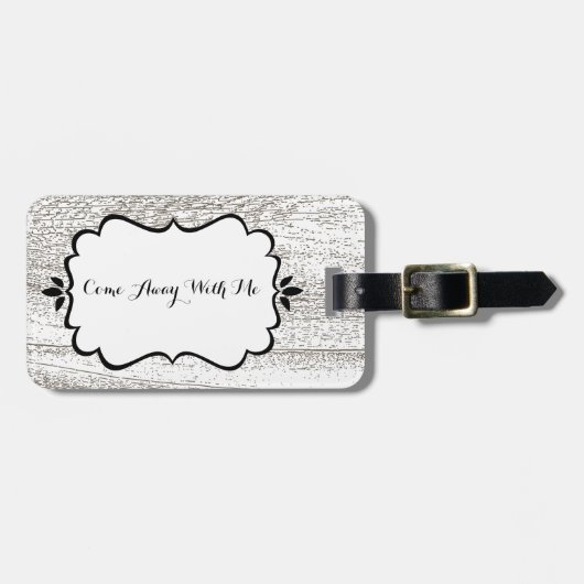 Rustic Barnwood Pattern Bagagelabel (Voorkant horizontaal)