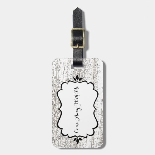 Rustic Barnwood Pattern Bagagelabel (Voorkant verticaal)