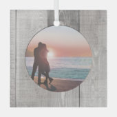 Rustic Barnwood Pattern Glas Ornament (Voorkant)