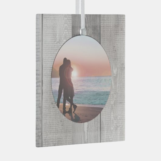 Rustic Barnwood Pattern Glas Ornament (Voorkant Rechts)