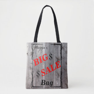 Rustic Barnwood Personalized Bargain Hunter Sale Draagtas