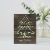 Rustic Barnwood Pine Tree Corporate Briefkaart (Staand voorkant)