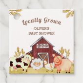Rustic Barnyard Farm Animals Baby shower Bedankjes Labels (Voorkant)