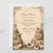 Rustic Barnyard Farm Animals Baby shower Kaart (Voorkant)