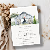 Rustic Barnyard Farm thème Couples Invitation douc