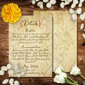 Rustic Baroque Floral Mexican Wedding Informatiekaartje