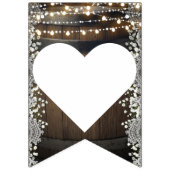 Rustic Barrel Lights Lace Baby's Breath Mr. & Mrs. Vlaggetjes (Tweede vlag)