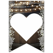 Rustic Barrel Lights Lace Baby's Breath Mr. & Mrs. Vlaggetjes (Derde vlag)